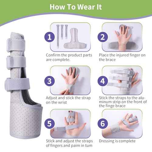 Trigger Double Finger Splint Brace Joint Stabilizer, Middle Hand Brace with Broken Finger Support Pinky Pointer Splint