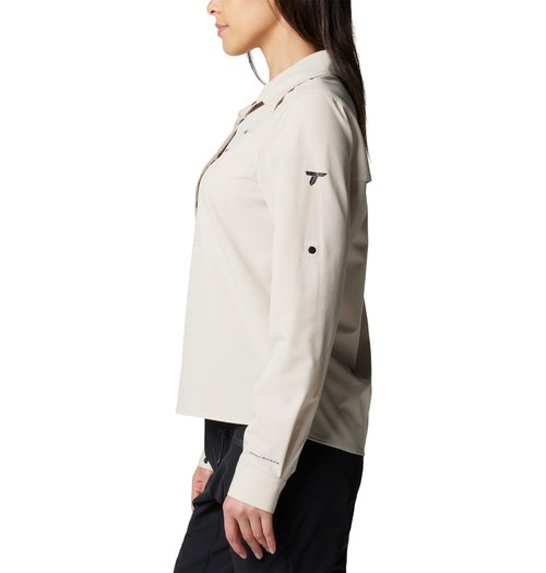 Columbia Women's Summit Valley Woven Long Sleeve Shirt, Dark Stone, Large
