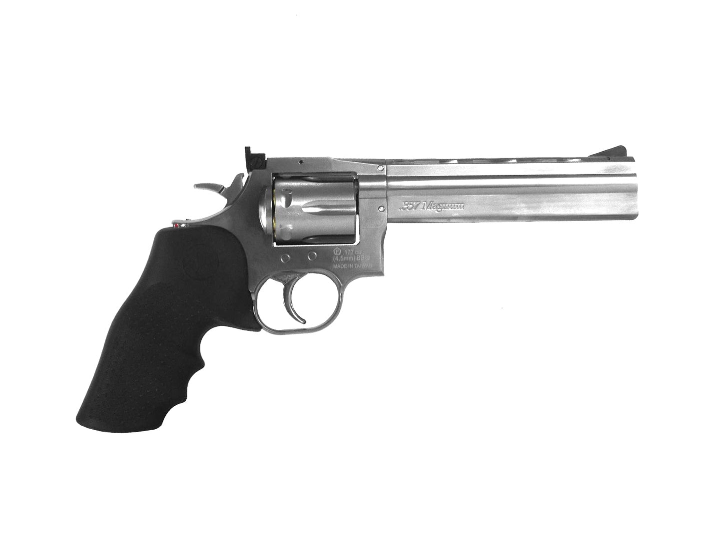 ASG Dan Wesson 715 6" Airgun BB Revolver - CO2 Powered, Double Action, 4.5mm Steel BB - Includes Speed Loader & 6 BB Cartridges - Silver