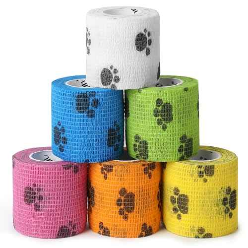 Mr. Pen- Self Adhesive Bandage Wrap, 6 Pack, Paw Design, 2¡° x 5 Yards, Adhesive Bandages, Cohesive Bandage, Medical Wrap, Elastic Bandage Wrap, Bandage Tape
