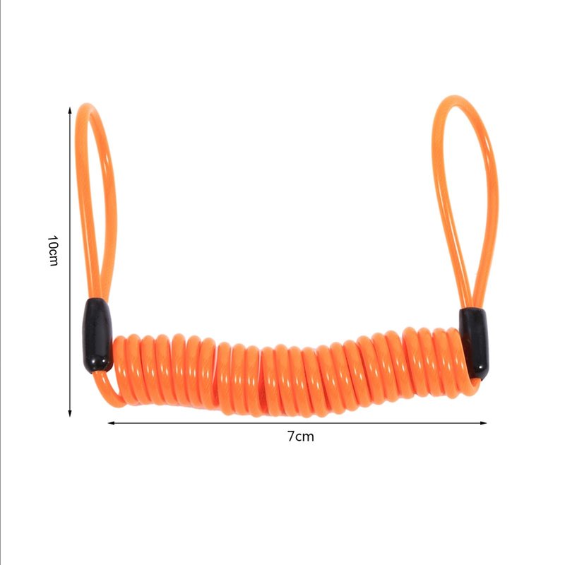 Luatoxry Brake Cable Lock, 1.25m Cable Spring Plastic Lock, Steel Motorcycle Reminder Rope, Multipurpose Motorcycle Cable Locks with 2Pcs 3.94in Looped Ends for Scooters, Orange