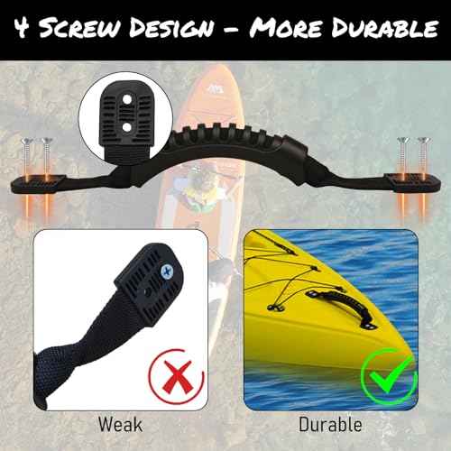 NEW-Vi 4PCS Kayak Carry Handles, Kayak Handles with 6 C-Shaped Buckles, Kayak Replacement Handles, Kayak Handle Replacement, Lifetime Kayak Accessories, Kayak Pull Handle, Carry Handle Mount