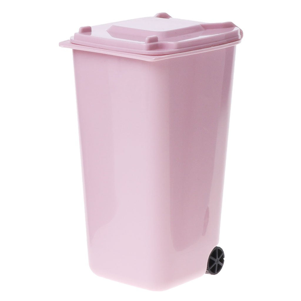 Wheelie Trash Can Pen Holder Storage Bin Desktop Organizer Garbage Bucket Trash Can Kitchen 13 Gallon