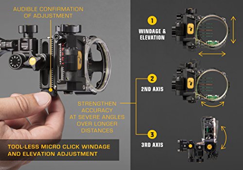 Trophy Ridge React Pro 5 Pin Archery Bow Sight, Right Hand, 0.019 Pin