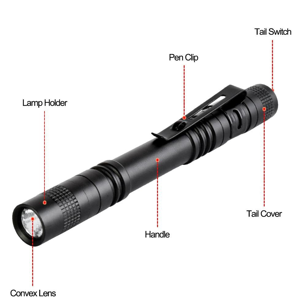 Tileon Pen Flashlight,5PCS Led Pen Light Flashlights with Clip,500 Lumen Mini Pocket Medical Penlight Inspection Flashlight