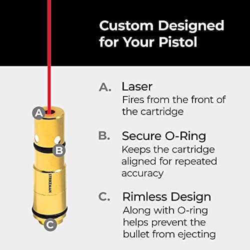 Strikeman 9mm Dry-Fire Laser Training System - Great for Target Shooting Practice with Pistols - w/Access to Updated Strikeman App (No Subscription Needed), Cartridge, Target & Phone Holder