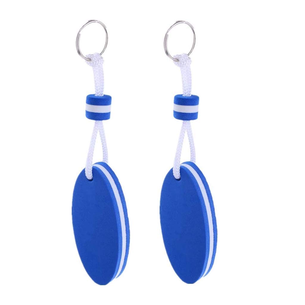 QYM 2 Pieces Floating Keychain, Float Buoy Boat Key Ring Buoyant Sports Key Chains for Boating Fishing Whitewater Rafting Canoeing Sailing, Kayaking, Swimming and Outdoor Sports(Blue)