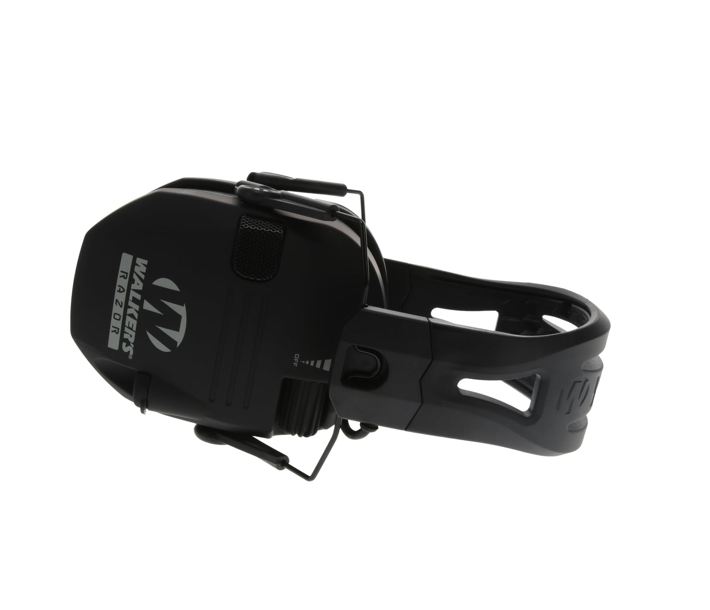 WALKER'S Razor Tacti-Grip Slim Electronic Muff - 23dB NRR Compact Collapsible Non-Slip Headband Hunting Shooting Hearing Protection Earmuffs w/ 2 AAA Batteries, Black