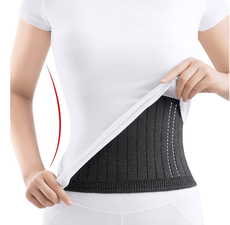 iEasey Thermal Cashmere Knit Lumbar Warmer Lower Back Support Belt Brace Stomach Kidney Warmer Abdominal Binder Belly Wrap