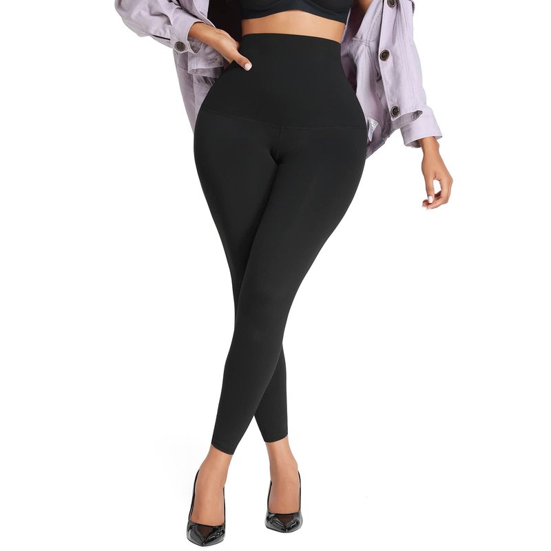 huiming Sauna Sweat Pants Shorts Slimming Compression Workout Thermo Waist Trainer for Women Leggings Body Shaper Weight Loss (S/M) Black