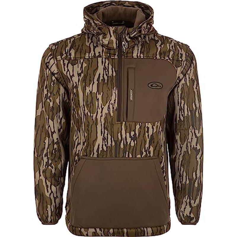 Drake Waterfowl Men's MST Endurance Hunting Warm Quarter-Zip Fleece Lined Hoodie w/Kangaroo Pouch & Magnattach Chest Pocket