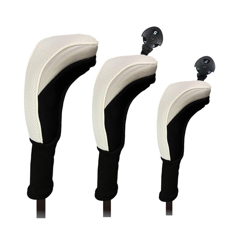3pcs/Set Driver # 1 3 X Fairway Wood Cover Golf Club Headcover (White (3-Piece Set))