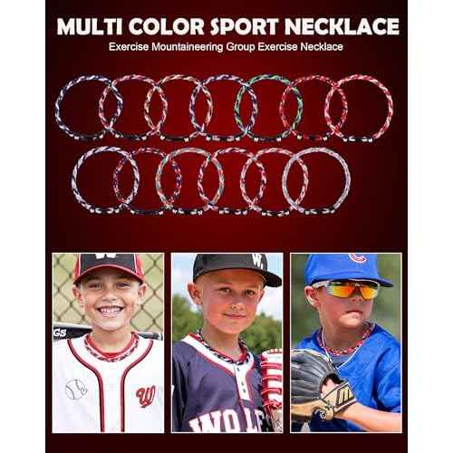 Premium Sports Baseball Necklaces for Outfit/Sport field, Classic Sports Fan Baseball Necklace w/Triple Rope Twisted Tornado Design
