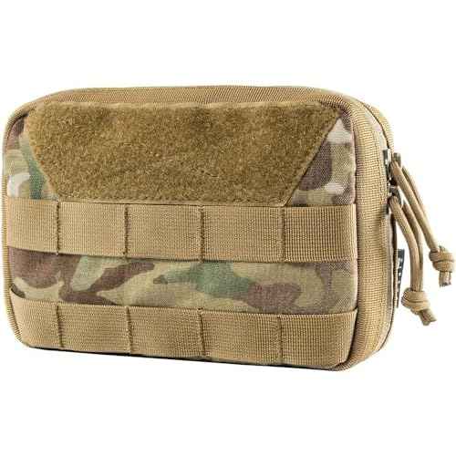 OneTigris MOLLE Pouch, Tactical Admin Pouch Belt EDC Tool Organizer Zippered Utility Waist Pack 7.5"x5"x2"