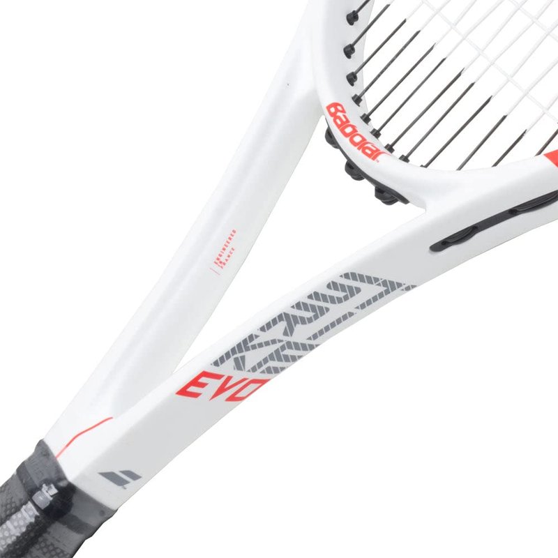 Babolat Evo Strike Tennis Racquet (4 1/8" Grip) - Strung with 16g White Syn Gut at Mid-Range Tension