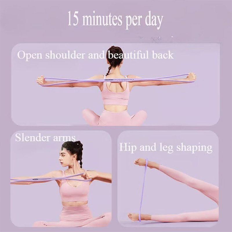 Figure 8 Resistance Bands for Exercise Women Men, 8 Shaped 25LB Resistance Rubber Band for Arms, Back, Shoulder Stretch