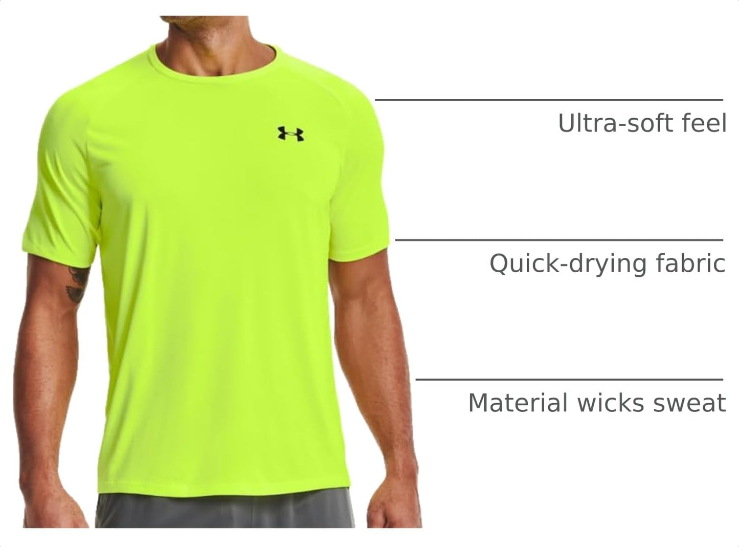 Under Armour Men's Tech 2.0 Short-Sleeve T-Shirt , High-Vis Yellow (731)/Black, 3X-Large