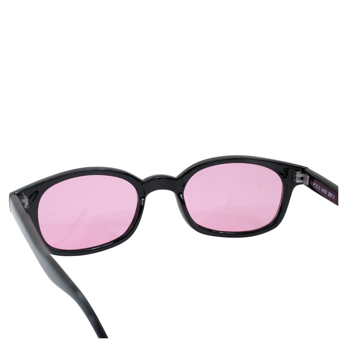 X-KD's Sunglasses 1014 20 Percent Larger than Original KD's ANSI Z80.3 Black w/Pink Lenses