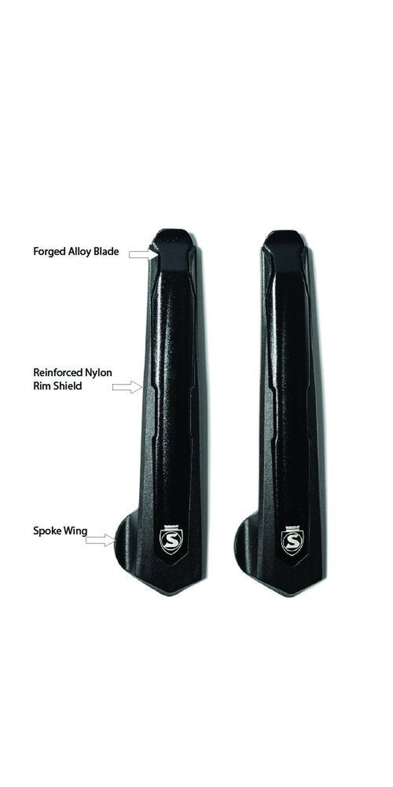 SILCA Tire Levers Premio | Set of Two | Forged Aluminum Minimalist Lever with co-Molded Non Marking Nylon Rim Protection | Bicycle Tire Levers