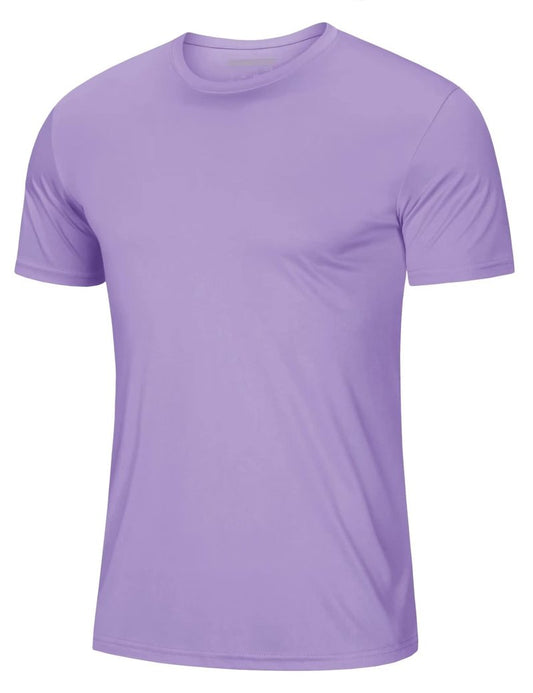 MAGCOMSEN Mens Short Sleeve Shirts SPF 50+ Lightweight T-Shirt Sun Protection Rash Guards Shirts Gym Base Layer Shirts Running Shirts Active Shirts, Light Purple, XX-Large