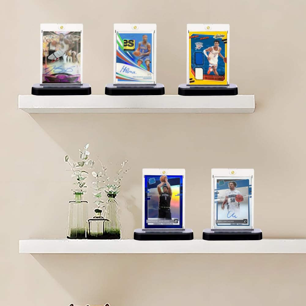 JOBEDE Magnetic Card Holder Base, 10 Pack Acrylic TradingCard Display Stand for 35PT One-Touch Acrylic Baseball Card Holder Display