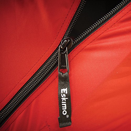 Eskimo FF949i FatFish Pop-up Portable Hub-Style Ice Shelter, Wide Bottom Design 61 sq ft. Fishable Area, 3-4 Person Insulated,Red