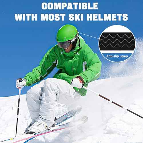 COOLOO Snow/Ski Goggles, Snowboard Goggles for Men Women Youth -OTG, Magnetic Lens Frameless Anti Fog 100% UV Protection