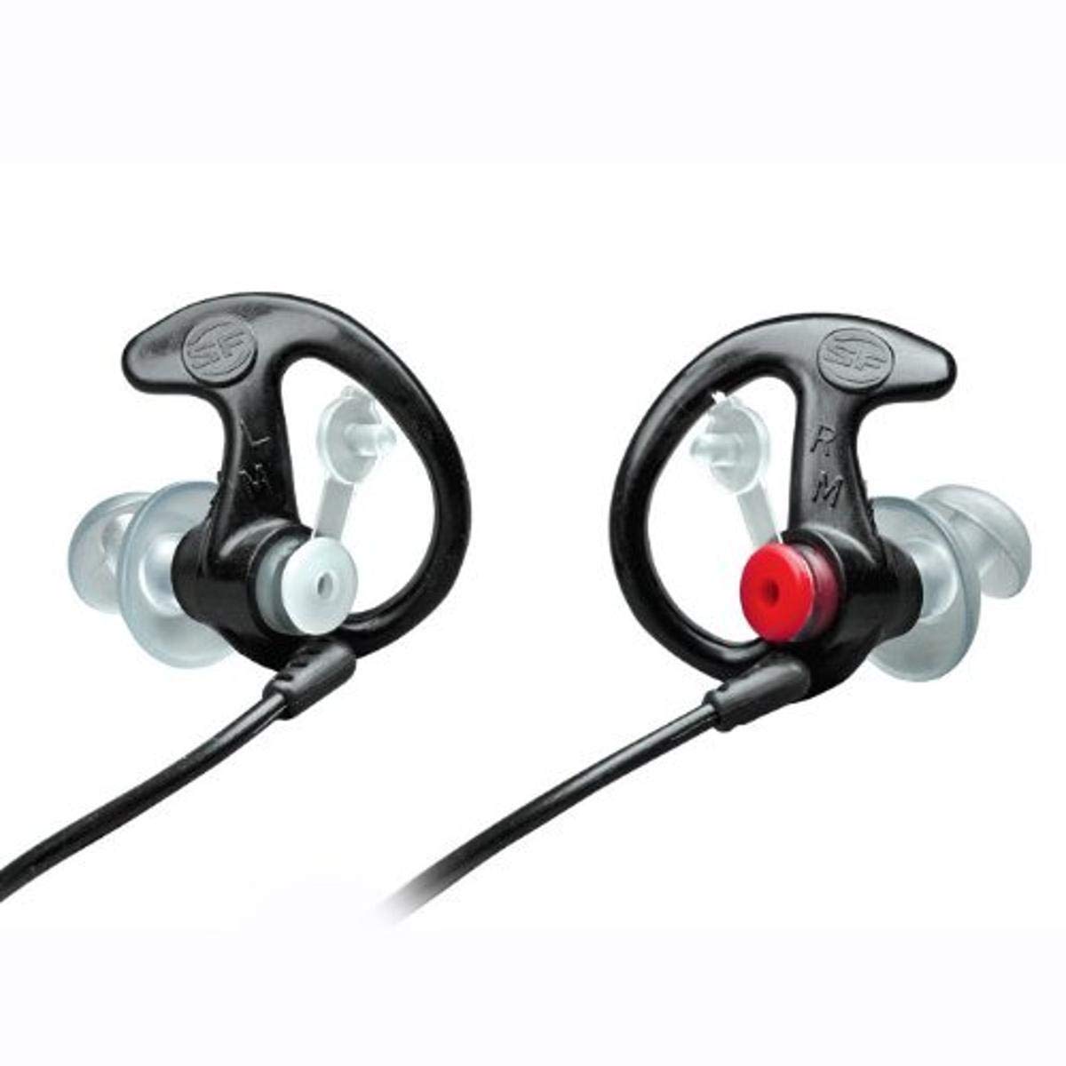 SureFire EP3 Sonic Defenders filtered Earplugs, double flanged design, reusable, Black, Small