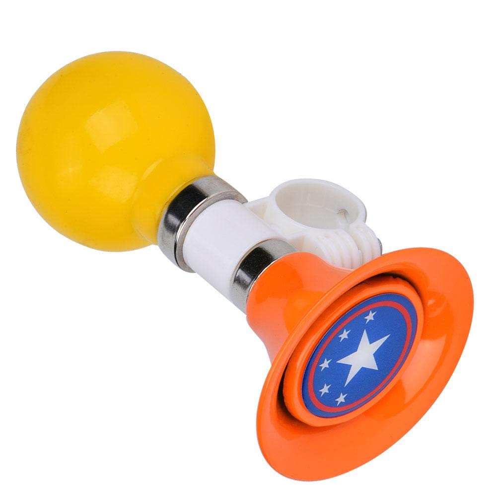 Rubber Children Horn, Metal Rubber Children Horn Warning for Boys Girls Accessory (Orange)