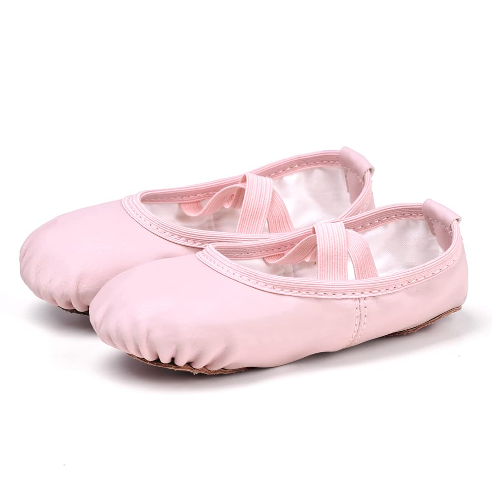 Stelle Ballet Shoes for Girls Toddler Ballet Slippers Soft Leather Boys Dance Shoes for Toddler/Little Kid/Big Kid(Pink, 13ML)