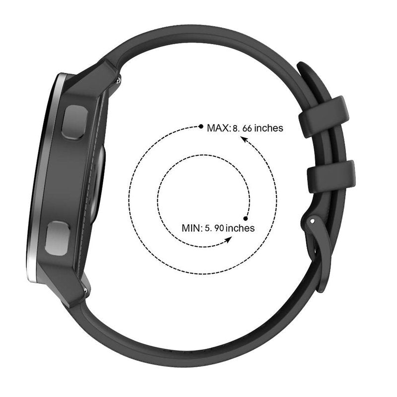 ISABAKE Watch Band for Garmin Vivoactive 4/Venu 3 45mm/Venu 2/Forerunner 265/Forerunner 255, 22mm Quick Release Silicone Replacement Strap
