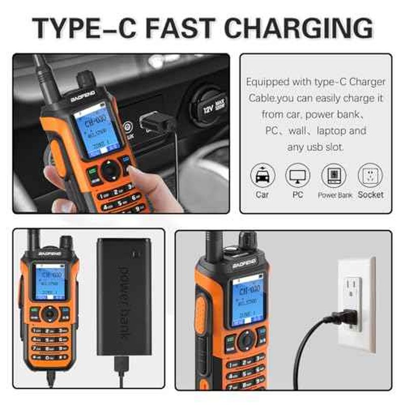 BAOFENG GMRS Radio Handheld Baofeng Radio Long Range Rechargeable GM21 Walkie Talkies,NOAA Weather Receiver GM-15 PRO 999 Channels Two Way Radio with USB-C Charger for Survival Gear Hunting,2 Pack