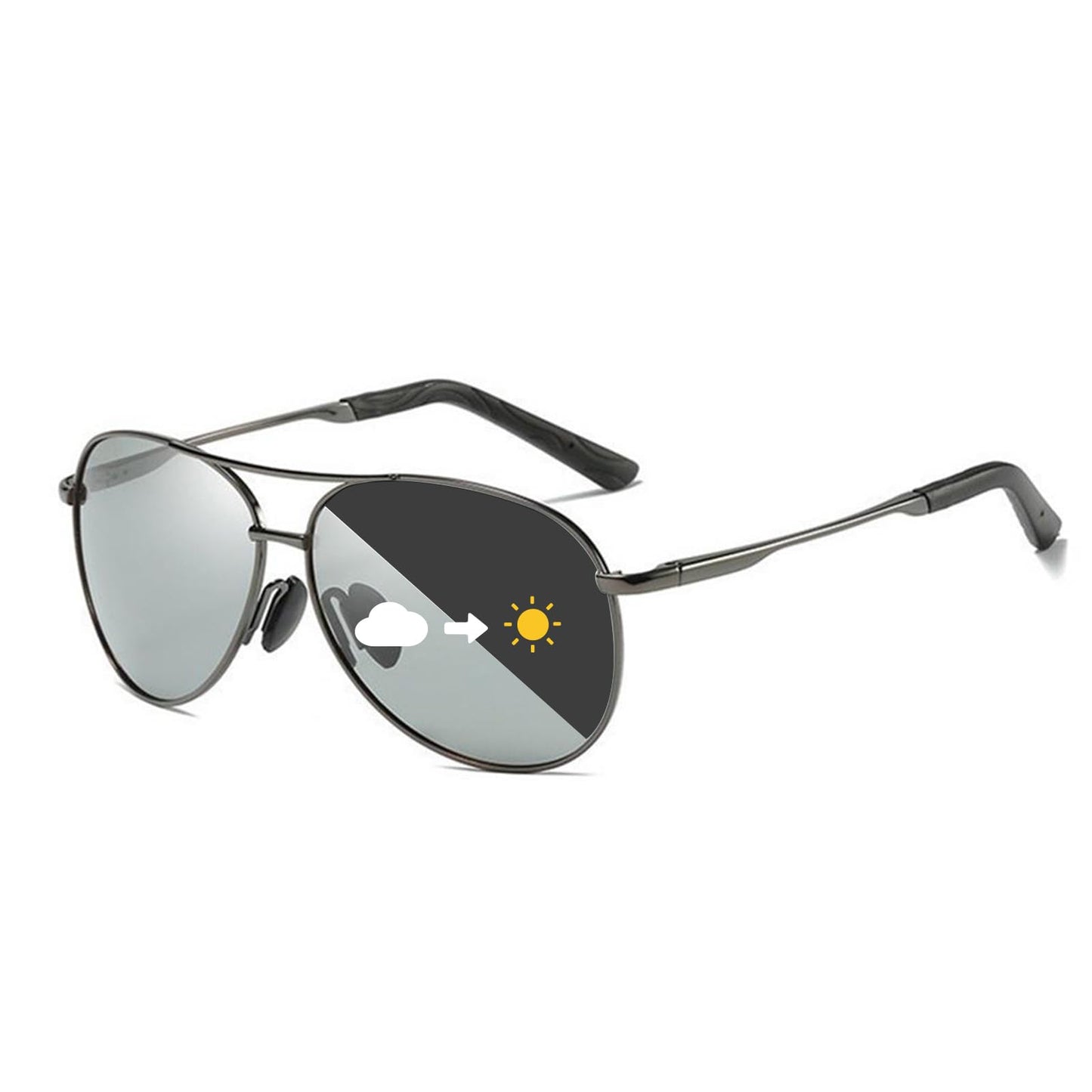 KISSOUL Polarized Photochromic Sports Sunglasses for Men UV-Protection Day & Night Driving Glasses - Al-Mg Metal Ultralight