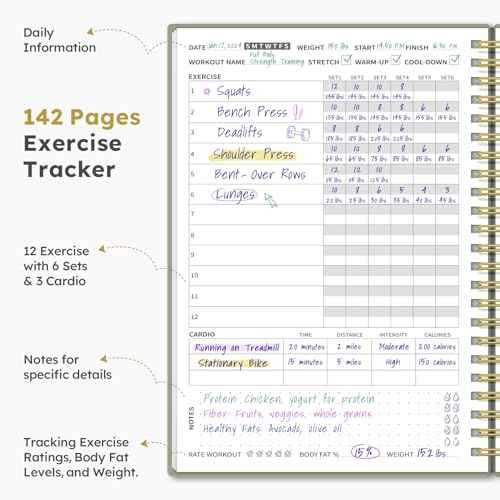 Fitness Workout Journal for Women & Men, A5(5.5" x 8.2") Workout Log Book Planner for Tracking, Progress, and Achieving Your Wellness Goals - Green