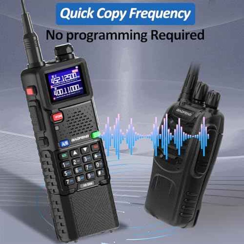 BAOFENG Ham Radio Handheld Long Range Walkie Talkies Rechargeable 3800mAh Battery Two Way Radio AR-5RM NOAA Weather Tactical Portable Radios with USB-C Charger for Hunting Survival Gear,2Pack
