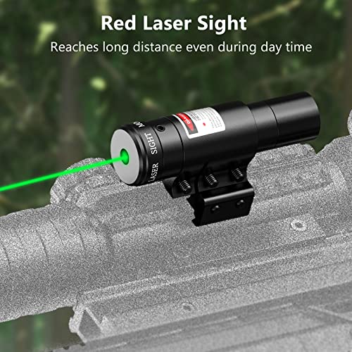 MidTen 3-9x32 4-in-1 Scope Combo with Dual Illuminated Scope Optics & 4 Holographic Reticle Red/Green Dot Sight & IIIA/2MW Laser Sight Rangefinder Illuminated Reflex Sight & 20mm Mount