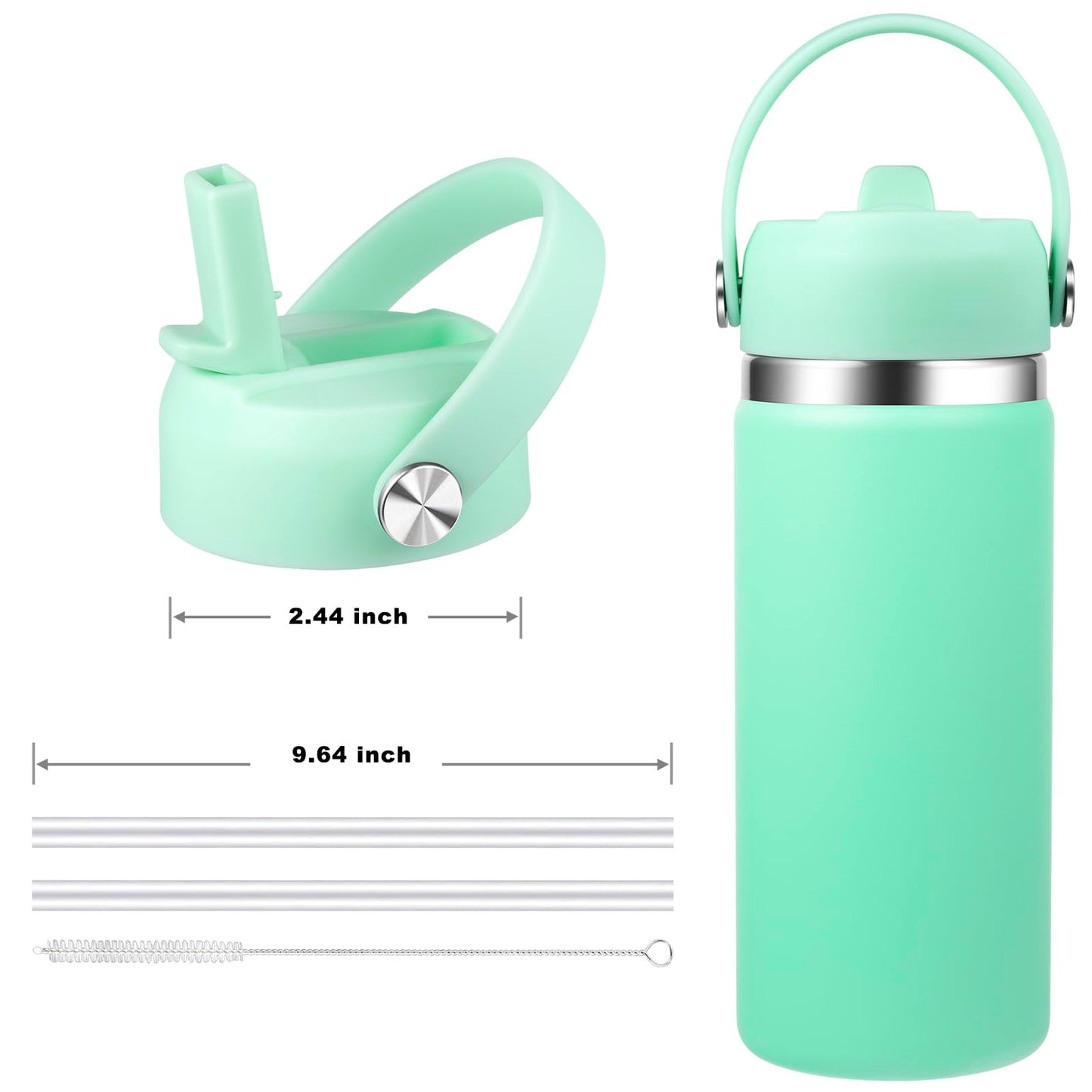 Straw Lid for Hydro Flask Wide Mouth, Lids with Straw for Hydroflask 12 16 18 20 32 40 oz Wide Mouth,Replacement Straw Cap for Hydroflask,Top Sport Bottle Accessories, Light Mint