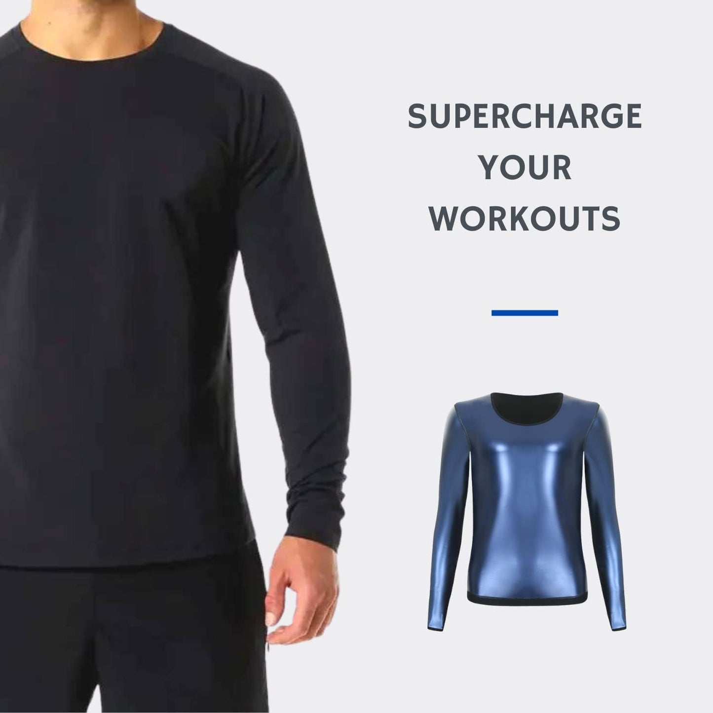 Sauna Sweat Suit for Weight Loss - Men's Long Sleeve Shapewear Trainer | Boxing Top & Waist Vest