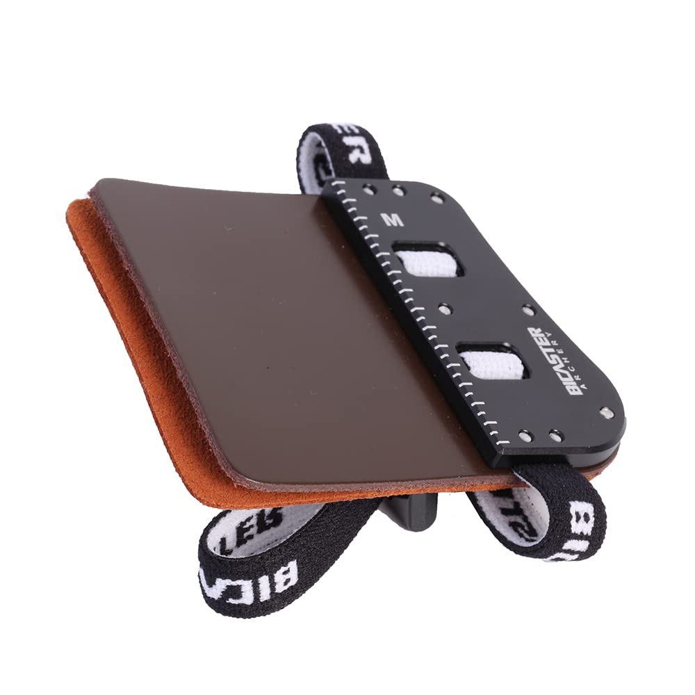 BICASTER SP3 Barebow Finger Tabs Cowhide Face+Aluminum Plate (Large, Right Handed)