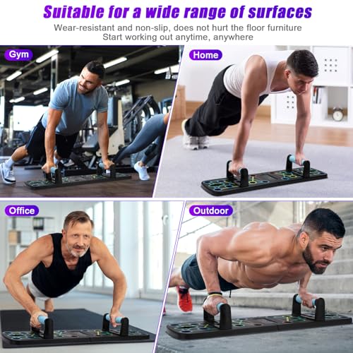 Senprity Push Up Board, 9 in 1 Multi-functional Home Fitness Equipment Push Up Machine with Three Modes and Four Areas, Portable Floor Perfect Push Up Handle, Push Up Board for Men and Women