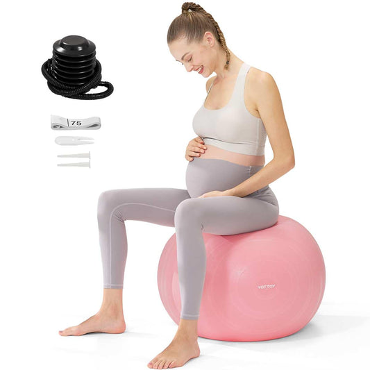 YOTTOY Birthing Yoga Ball, 1.8mm Thick Pregnancy Exercise Ball for Labor Preparation & Maternity Physiotherapy, Includes Pump