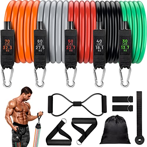 Resistance Bands, Resistance Band Set, Workout Bands, Exercise Bands for Men and Women, Exercise Bands with Door Anchor, Physical Therapy, Shape Body