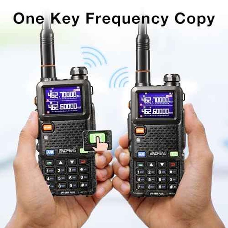 BAOFENG UV-5RM Plus 10W Ham Radio Handheld, Dual Band Two Way Radio Long Range, NOAA FM Airband Receiver, with Soft Case, Programming Cable, 2500mAh Battery USB-C Port, Chirp Compatible (2 Packs)