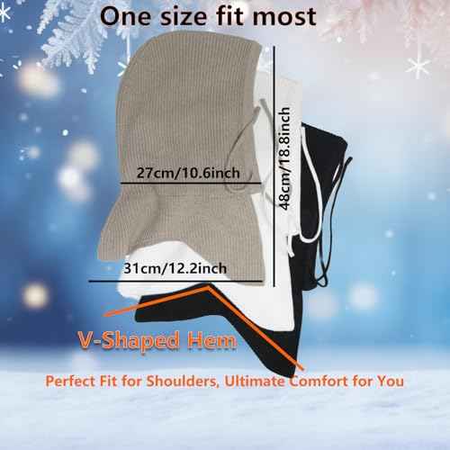 Knit Balaclava Women Winter Hats for Women Winter Face Mask Ski Mask for Men and Women Warm Face Cover Neck Warmer