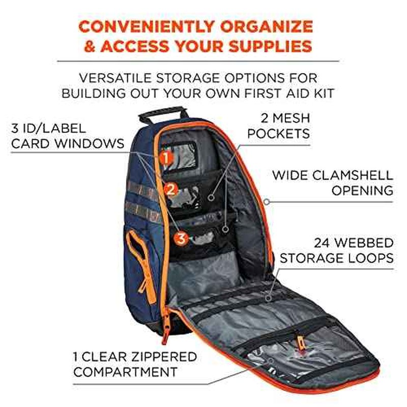 Ergodyne Arsenal 5244 Medic First Responder Trauma Backpack Jump Bag for EMS, Police, Firefighters, Blue