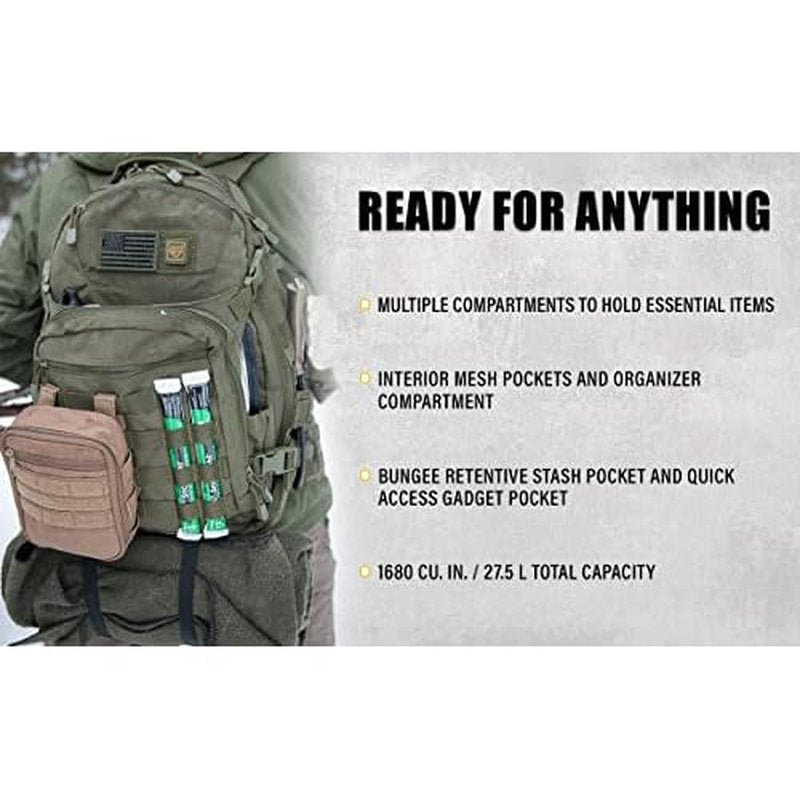 CONDOR Venture Pack - Tactical Backpack - Military, Survival, First Responders - Laptop Sleeve