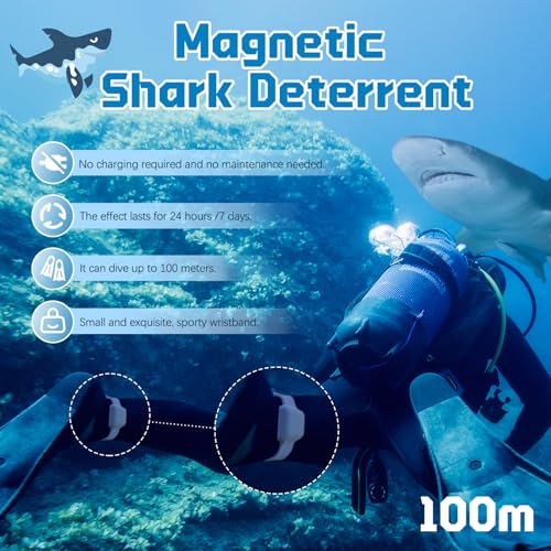TEE-TEA Magnetic Shark Deterrent Wristband - Shark Repellent Strap for Surfing, Scuba Diving, Snorkeling, Swimming & Ocean Water Sports | Portable Anti Shark Device for Men Women Kids