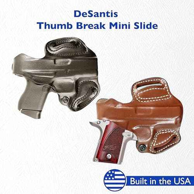 DeSantis Thumb Break Mini Slide Holster, Outside The Waistband Gun Holster, Fits RUGER-57 with RED DOT Sight, RUGER-57 Without RED DOT Sight, Adjustable Tension Device, Right-Hand Draw, Black
