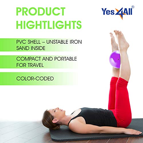 Yes4All Set 6 Weighted Toning Balls Knurl - (2lb - 3lb - 4lb - 5lb - 6lb - 8lb) - Multi Colors