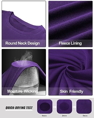 MEETWEE Thermal Underwear for Women, Winter Warm Base Layer Top & Bottom Set Ski Cold Weather Gear with Fleece Lined Purple